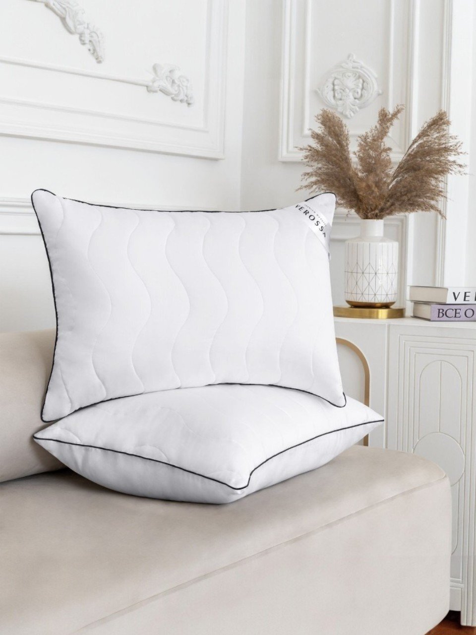 Подушка 50 х 70 см, 50% визкоза, 50% полиэстер, Шелк, чехол 100% хлопок, Verossa