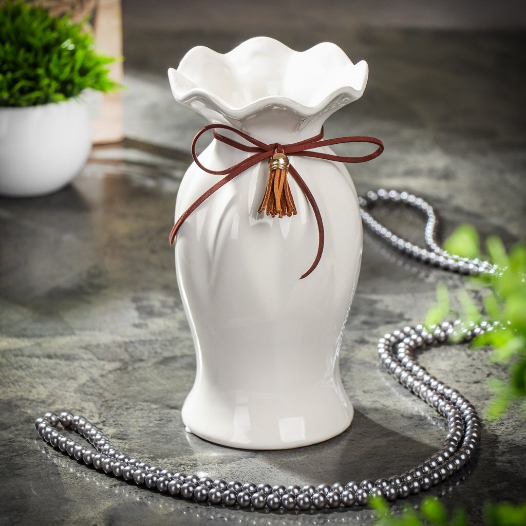 Ваза керамика, настольная, 19 см, Дресс, Y4-4714, белая ваза candy 2 керамика белая 12 5 см