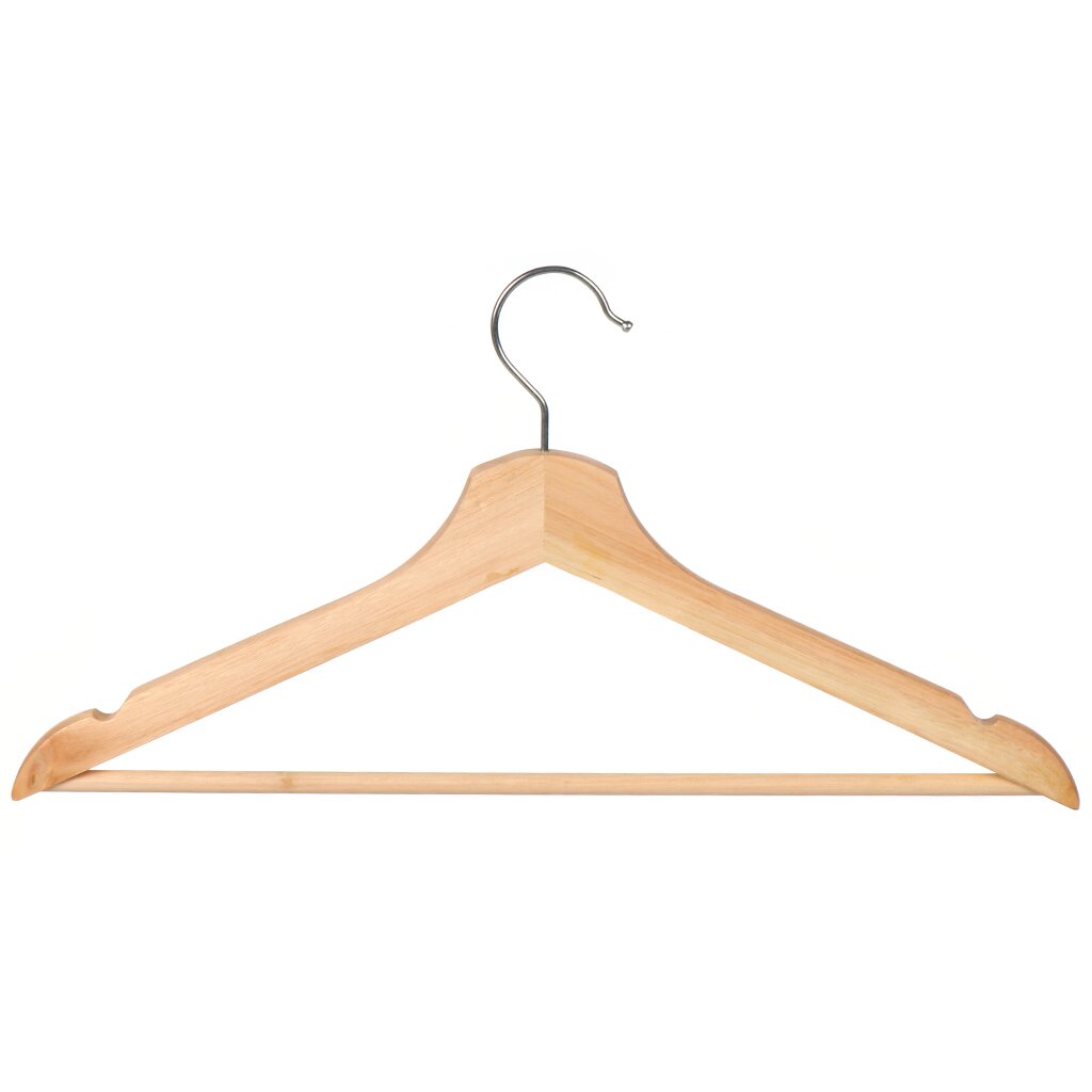 Вешалка-плечики для одежды, 43 см, дерево, бежевый, светлое дерево, BS43PJG пластиковая вешалка для одежды ремоколор