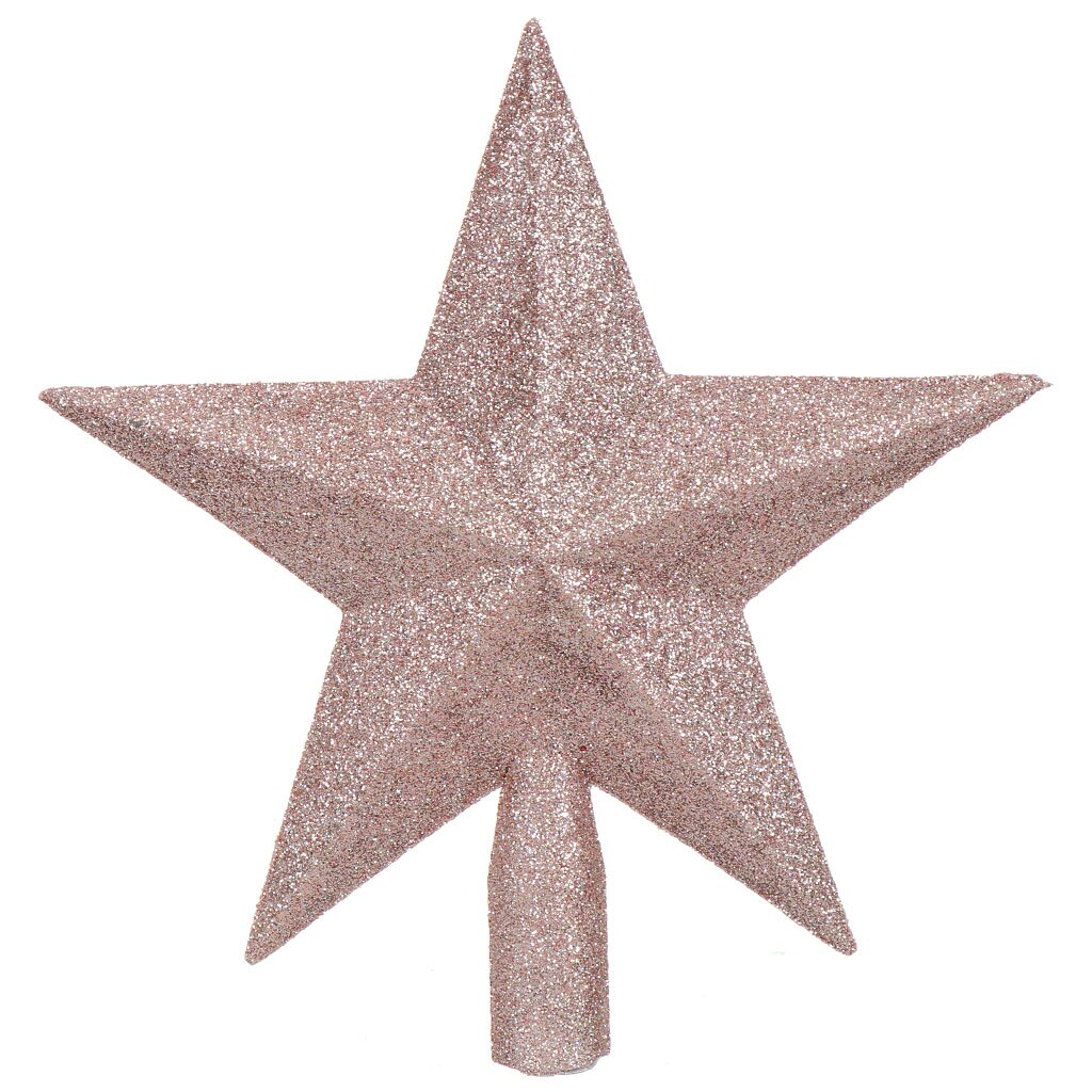 Верхушка на елку Звезда сверкающая, розовая, 20 см, SYCD18-003BP