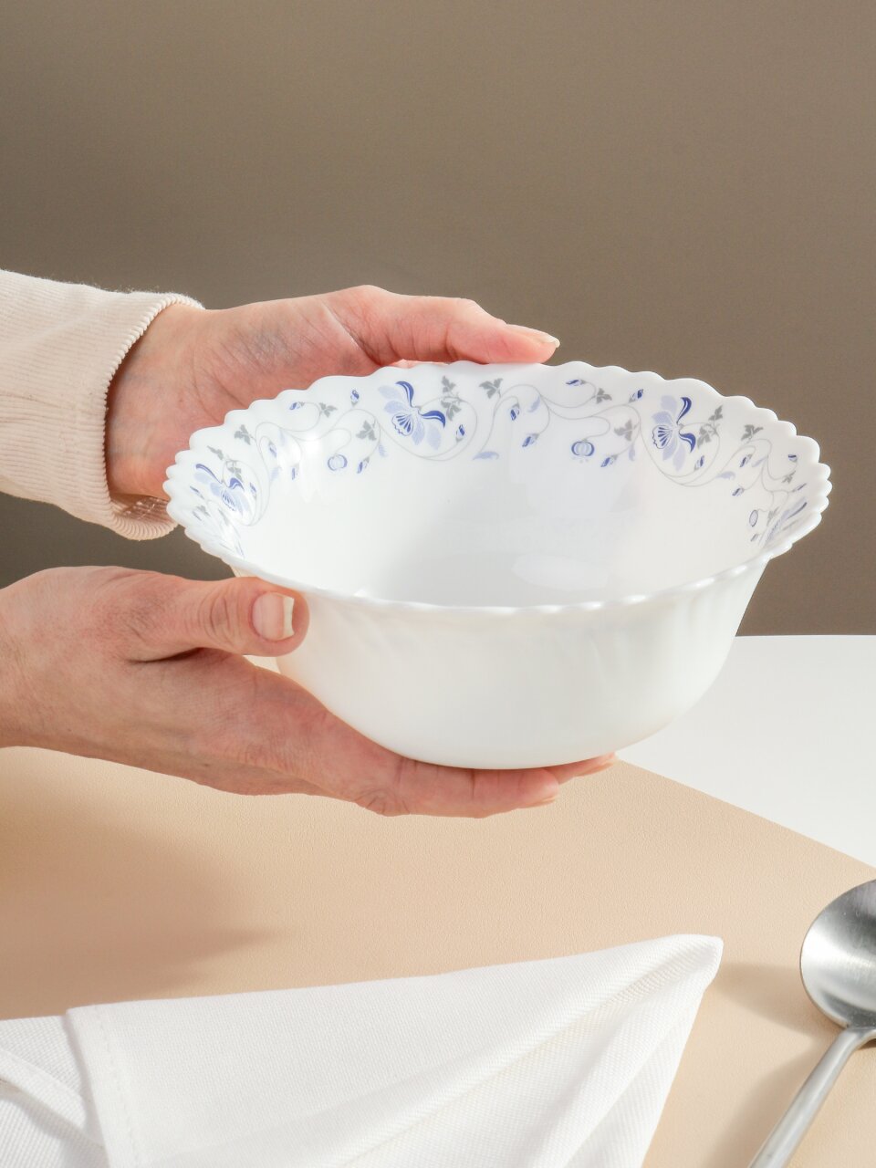 Салатник стеклокерамика, круглый, 18х6.9 см, 0.7 л, Эдем, Daniks, LHW 70/1059