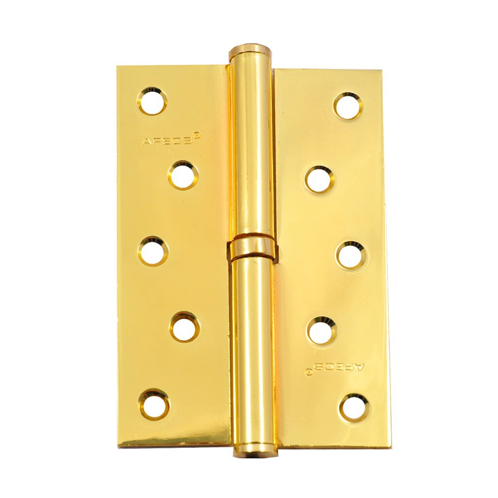 Петля врезная для деревянных дверей, Apecs, 120х80х3 мм, левая, B-Steel-G-L, 13700, с подшипником, золото петля накладная для деревянных дверей белтиз 110х67 мм правая пн1 110 белая