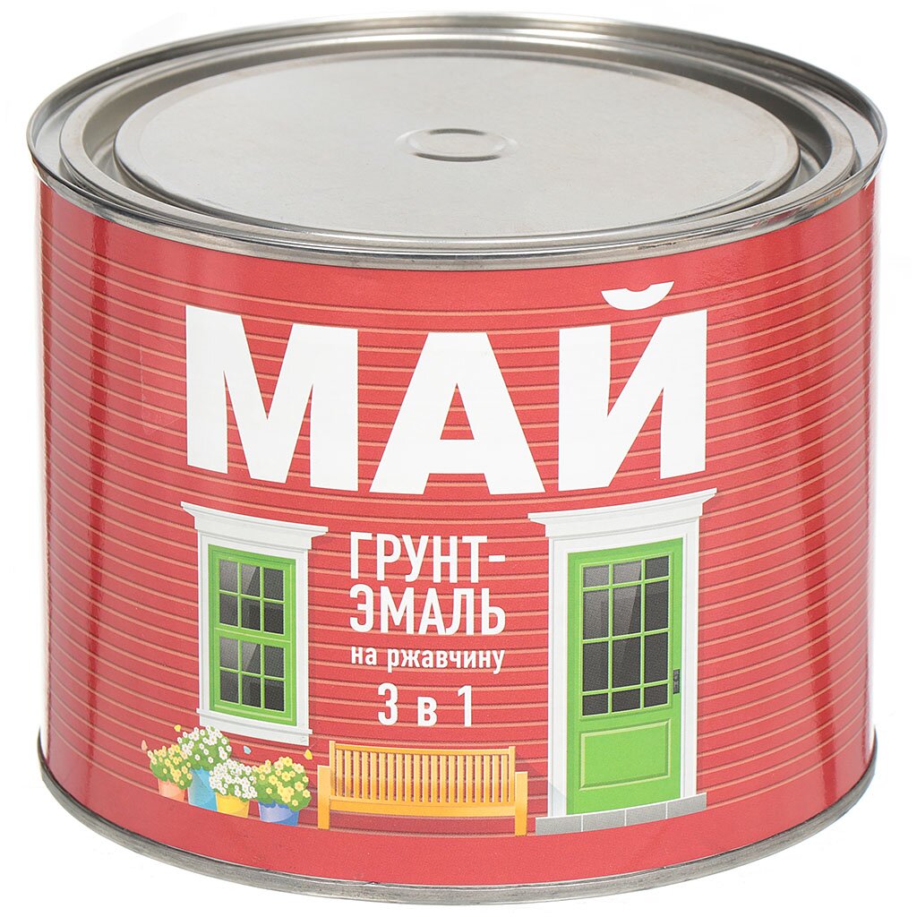 Грунт-эмаль Ярославские Краски, Май, по ржавчине, алкидная, зеленая, 1.9 кг