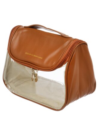 Косметичка-органайзер 24х13х17 см, с ручкой, полупрозрачная, A080054, прямоугольная, застежка молния