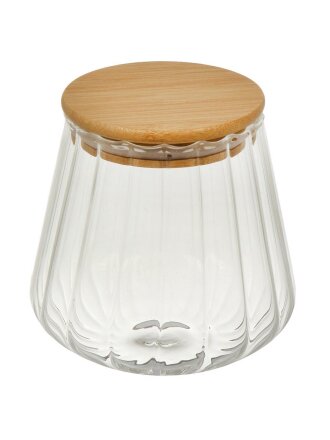 Банка для сыпучих продуктов, стекло, 0.6 л, 12х12х13 см, с крышкой, Barouge, BТ-004
