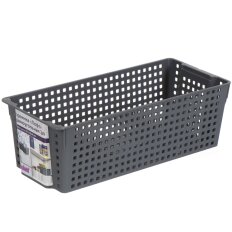 Корзина для хранения, 3 л, 13х29.7х9.6 см, прямоугольная, пластик, серая, Violet, Лофт, 450018