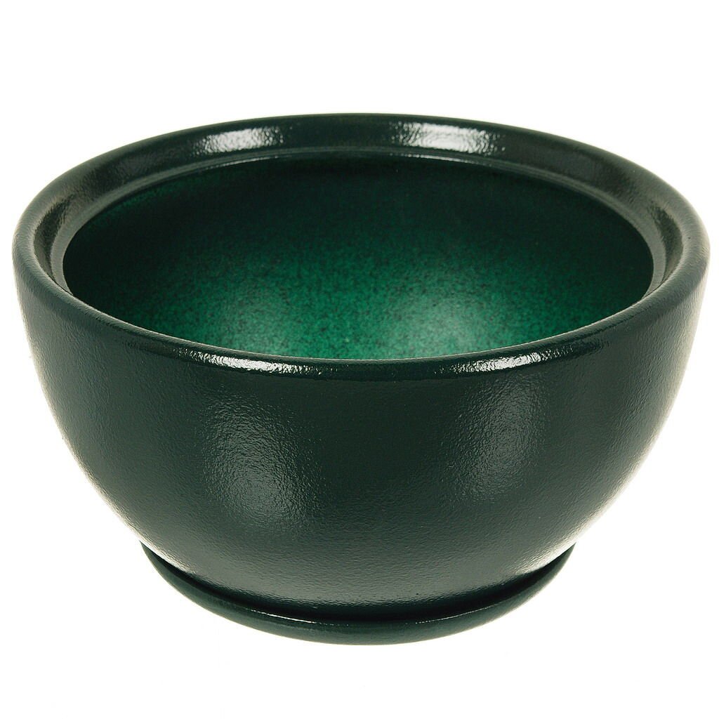 Кашпо керамика, 0.8 л, 16х11 см, зеленое, Камелия №3, 10 001 092