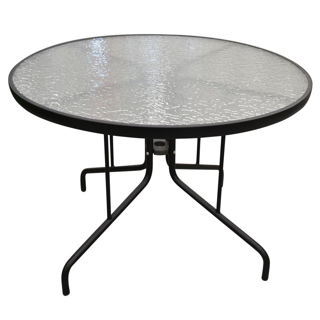стол садовый alma 160x90х70 см сталь стекло серый