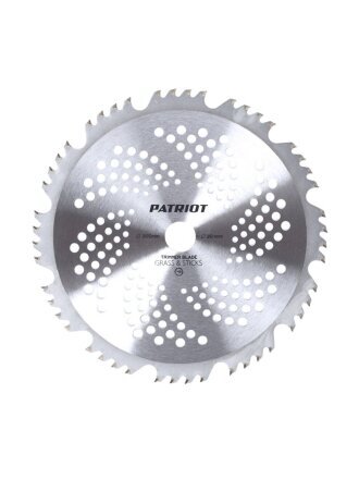 Нож для триммера 48 зубьев, 255 мм, посадочный диаметр 25.4 мм, 1.3 мм, Patriot, TBM48, твердые напайки, агрессивная режущая кромка