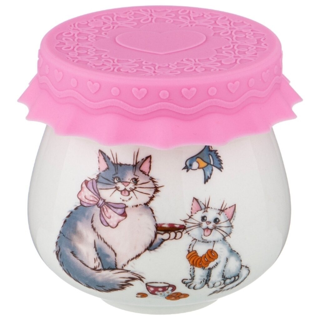 Банка для меда и варенья, фарфор, 0.18 л, 7х8 см, с крышкой, Lefard, Пальчики оближешь, 359-663