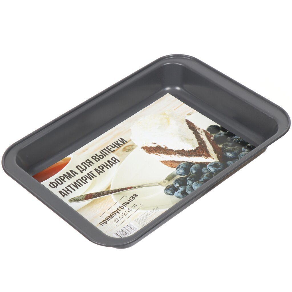 Форма для запекания сталь, 27х37.6х5 см, антипригарное покрытие, прямоугольная, Y4-3645