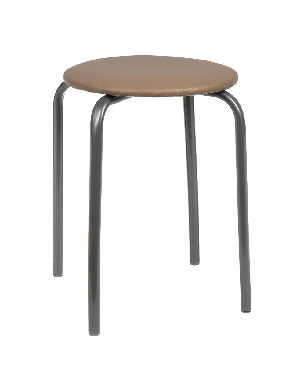 Табурет 320х465 мм, разборный, бежевый, сиденье круглое, винилискожа, на 4-х металлических опорах, Nika, ТЭ2Р/БЖ