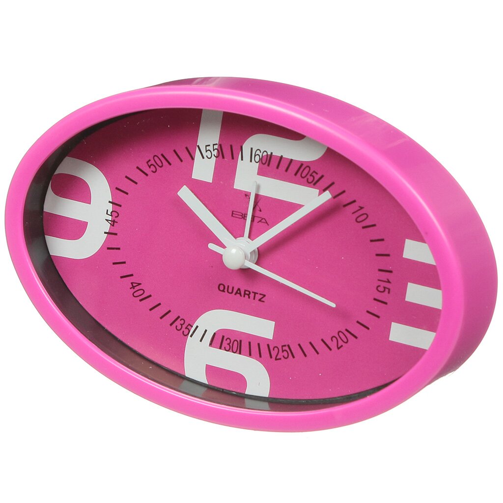 Часы-будильник настольные, розовые, Пробуждение гарантировано, 7706
