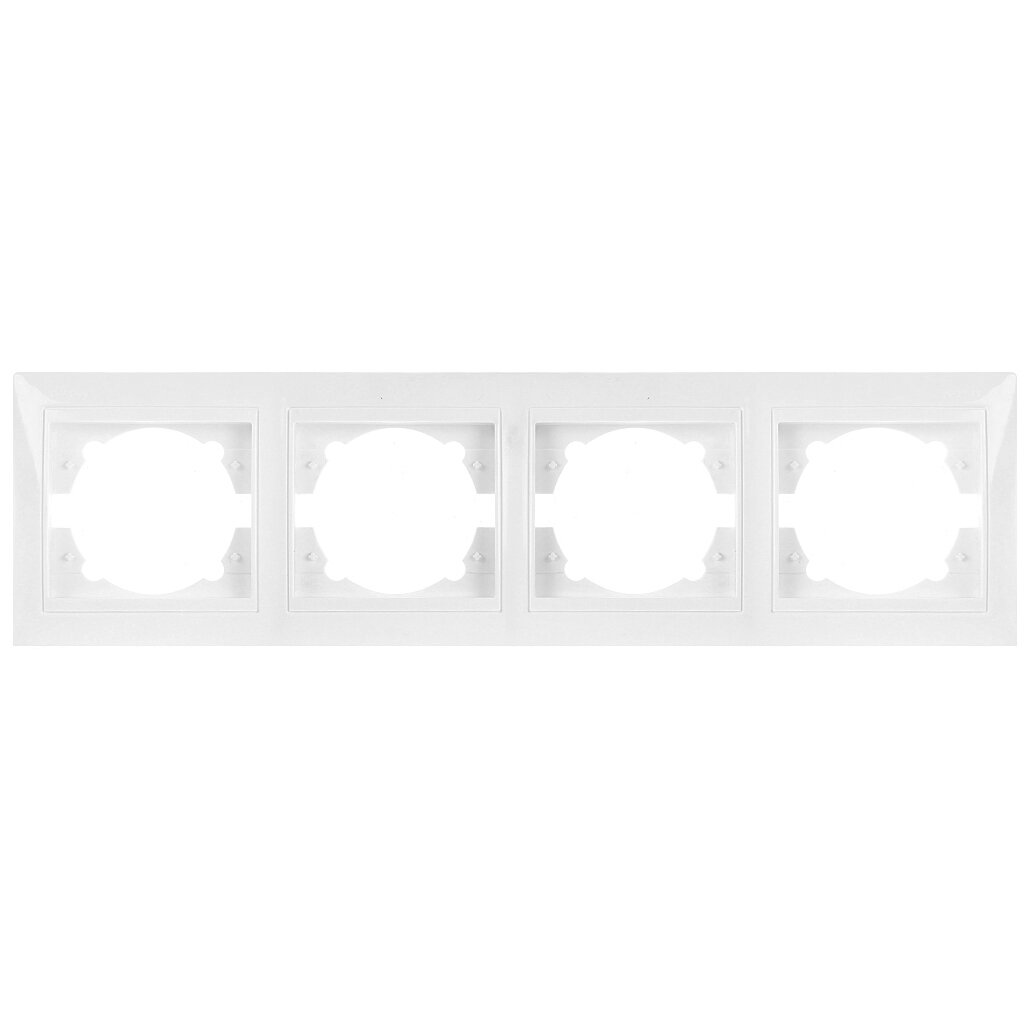 Рамка четырехпостовая, горизонтальная, белая, TDM Electric, Таймыр, SQ1814-0030 рамка шестипостовая горизонтальная белая tdm electric таймыр sq1814 0035