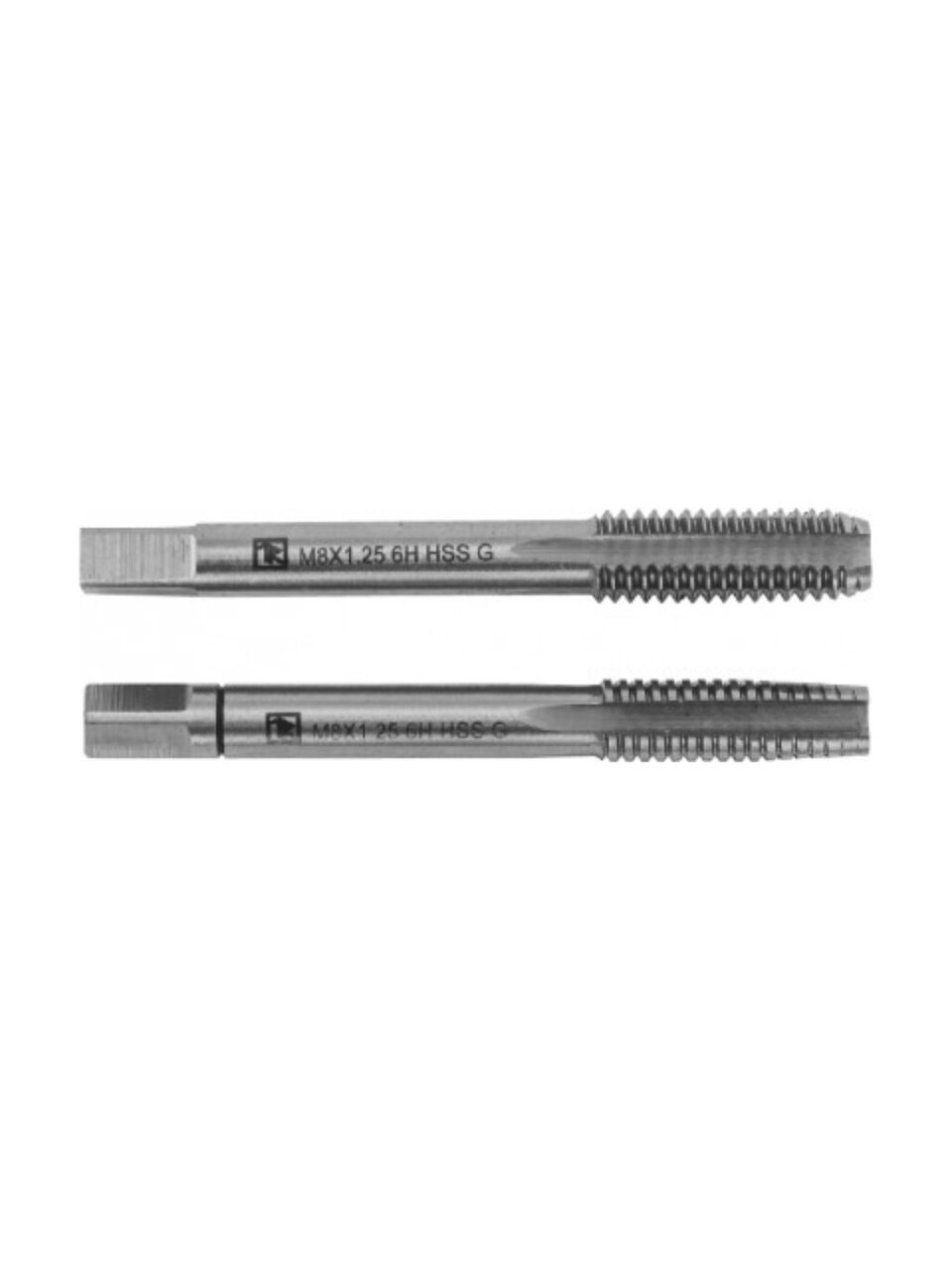 Набор метчиков Thorvik, T-COMBO, MT8125S2, М8, сталь HSS-G, двухпроходные ручные универсальные, шаг резьбы 1.25 мм, 2 предмета