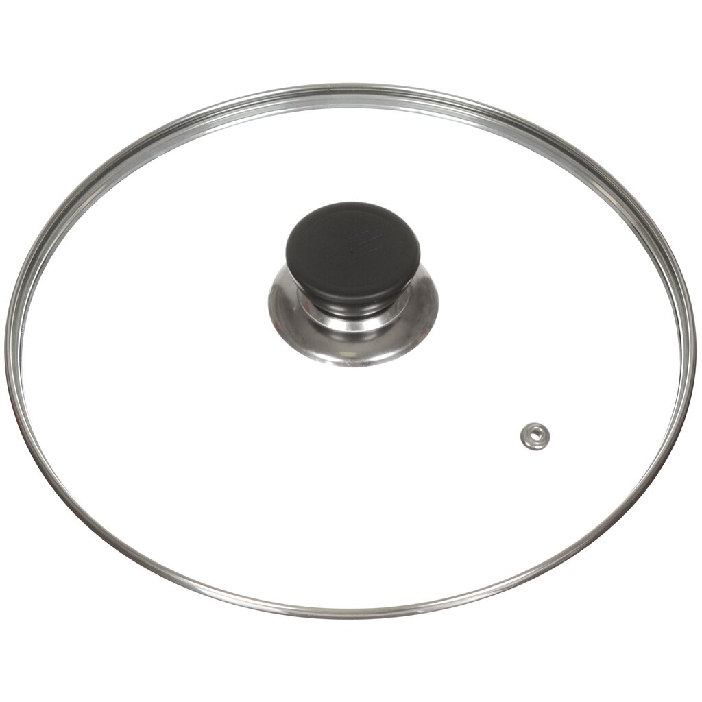 Крышка для посуды стекло, 24 см, Daniks, металлический обод, кнопка пластик, HA228
