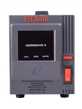 Стабилизатор напряжения Ресанта, ACH-500/1-Ц, 0.5 кВт, 140-260 В, 63/6/1
