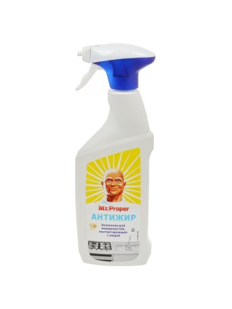 Чистящее средство для удаления жира, Mr.Proper, Антижир Лимон, спрей, 450 мл