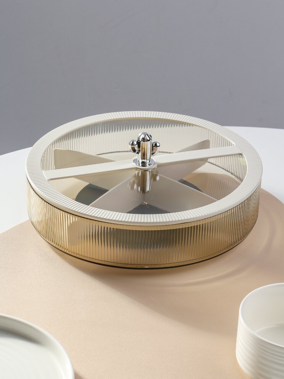 Контейнер пищевой пластик, 26х7 см, круглый, с крышкой, Y4-11643