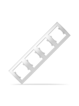 Рамка четырехпостовая, горизонтальная, ABS пластик, белая, UNIVersal, Бриллиант, 7947502