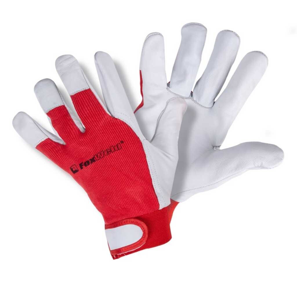 Перчатки-краги кожа, белая основа, Спарта Р-01, FoxWeld globber перчатки globber красный ростовка xs