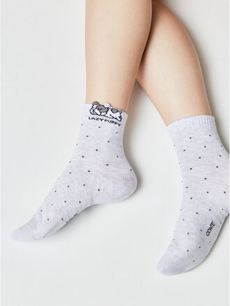 Носки для женщин, х/б, Conte, Classic Puppy, 252, светло-серые, р. 25, 17С-183СП