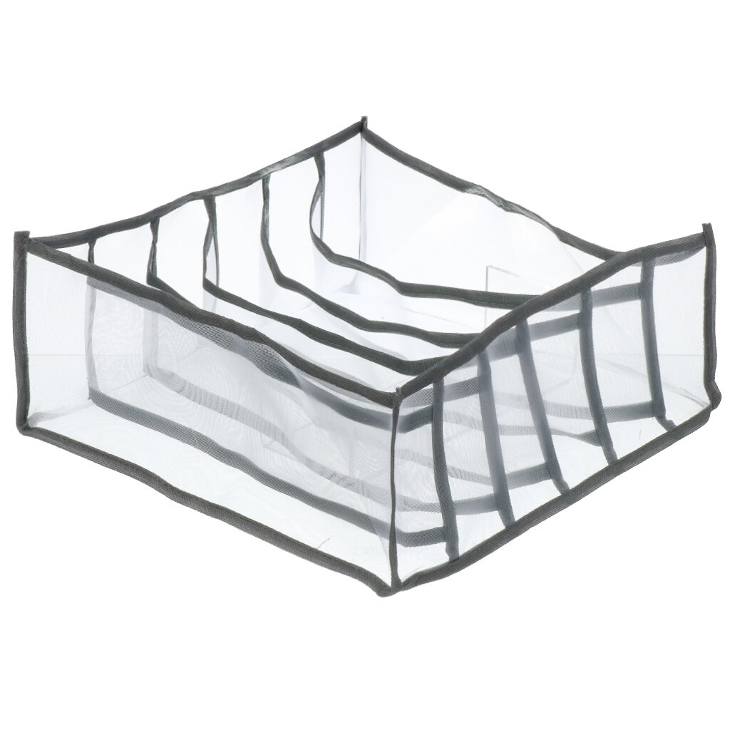 Органайзер для хранения, 6 секций, 32х32х12 см, прозрачный, Y6-10742 органайзер для хранения ватных палочек с крышкой 9 × 7 × 10 см в картонной коробке прозрачный