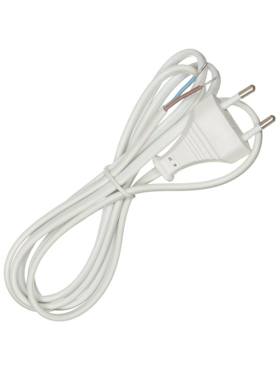 Шнур с плоской вилкой, TDM Electric, ШУ02, ШВВП, 2 жилы, 2х0.75 мм², 1.7 м, белый, SQ1305-0011