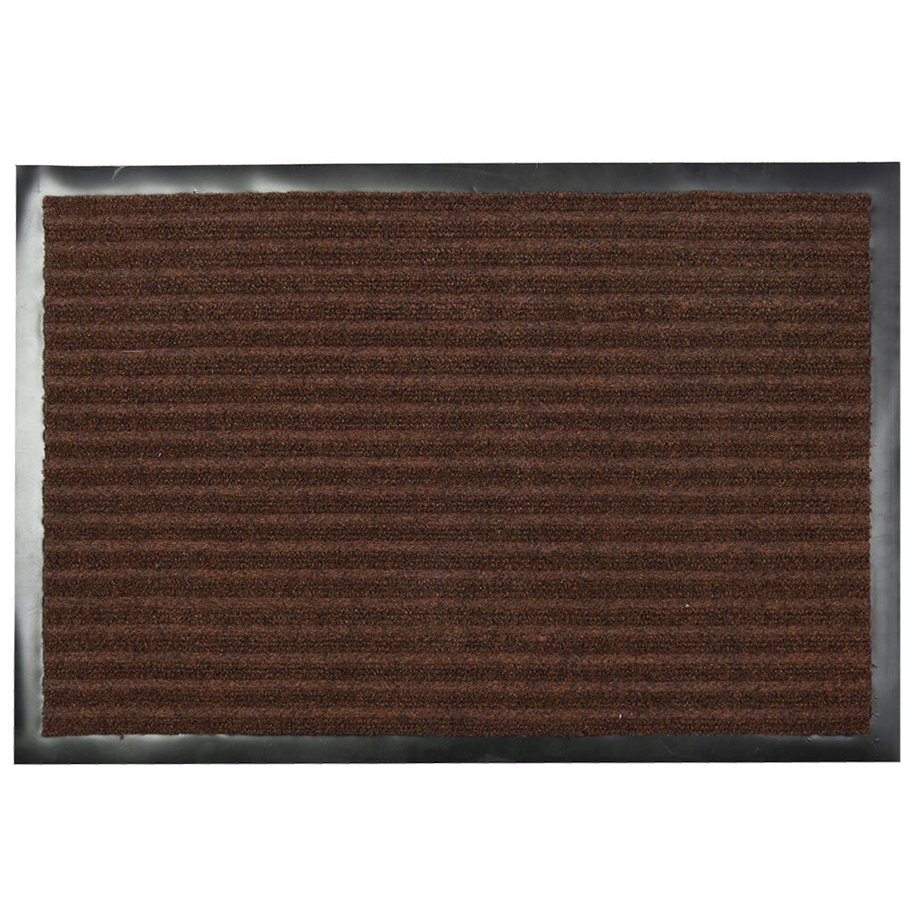 Коврик грязезащитный, 80х120 см, прямоугольный, резина, с ковролином, коричневый, Floor mat Комфорт, ComeForte, XT-5002