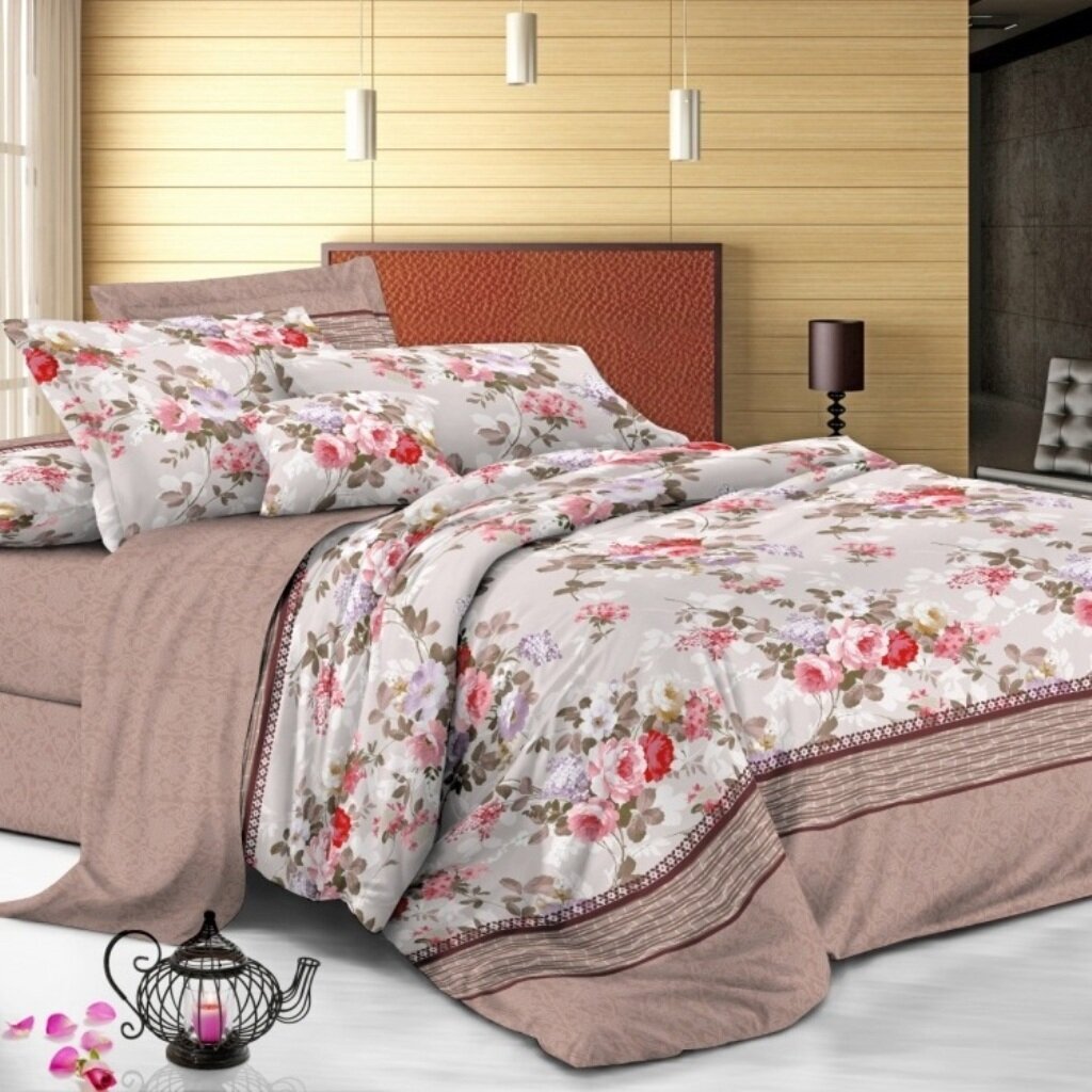 Постельное белье Butterfly семейное сатин (простыня 220х240 см, 2 наволочки 70х70 см, 2 пододеяльника 145х215 см) 1792