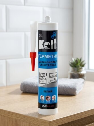 Герметик силиконовый, санитарный, Kolt, K28СSW, 280 мл, белый