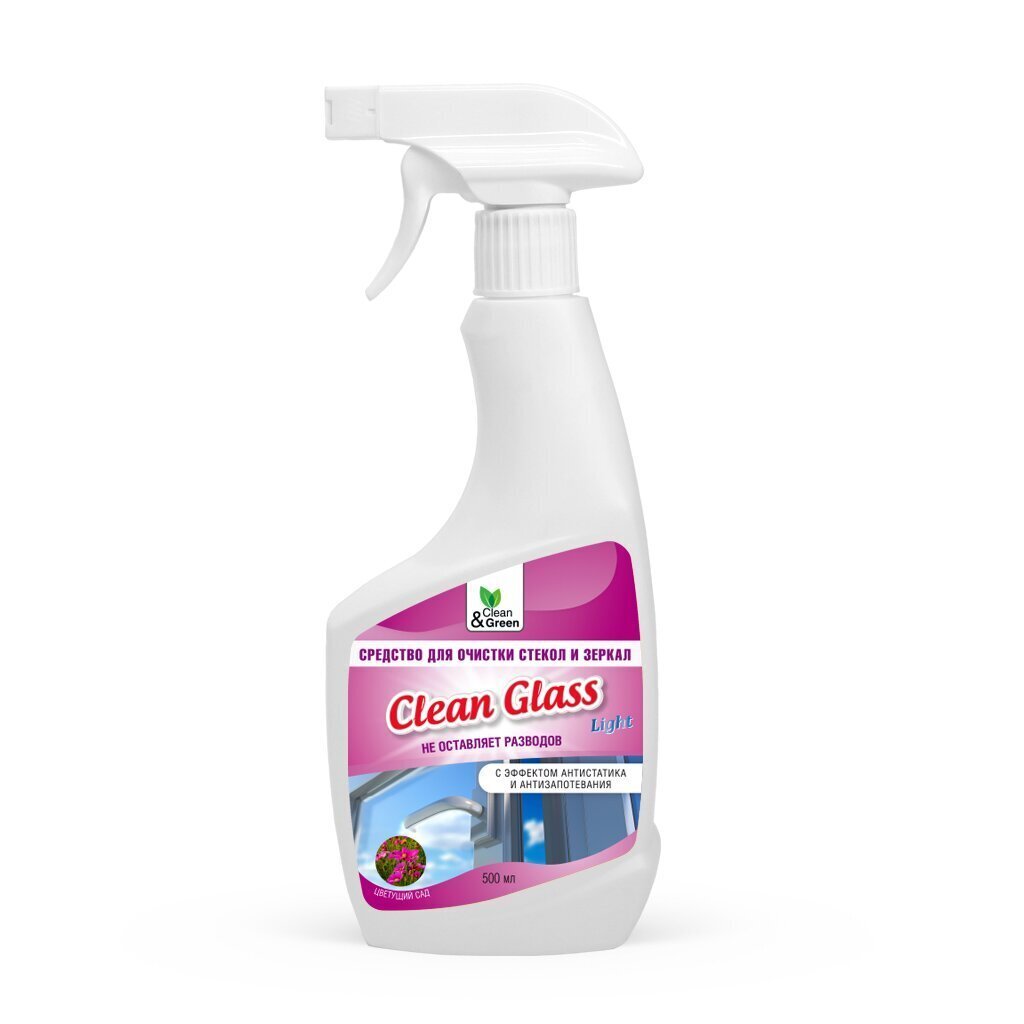 Средство для стекол и зеркал Clean&amp;amp;Green, Цветущий сад, 500 мл, с курком