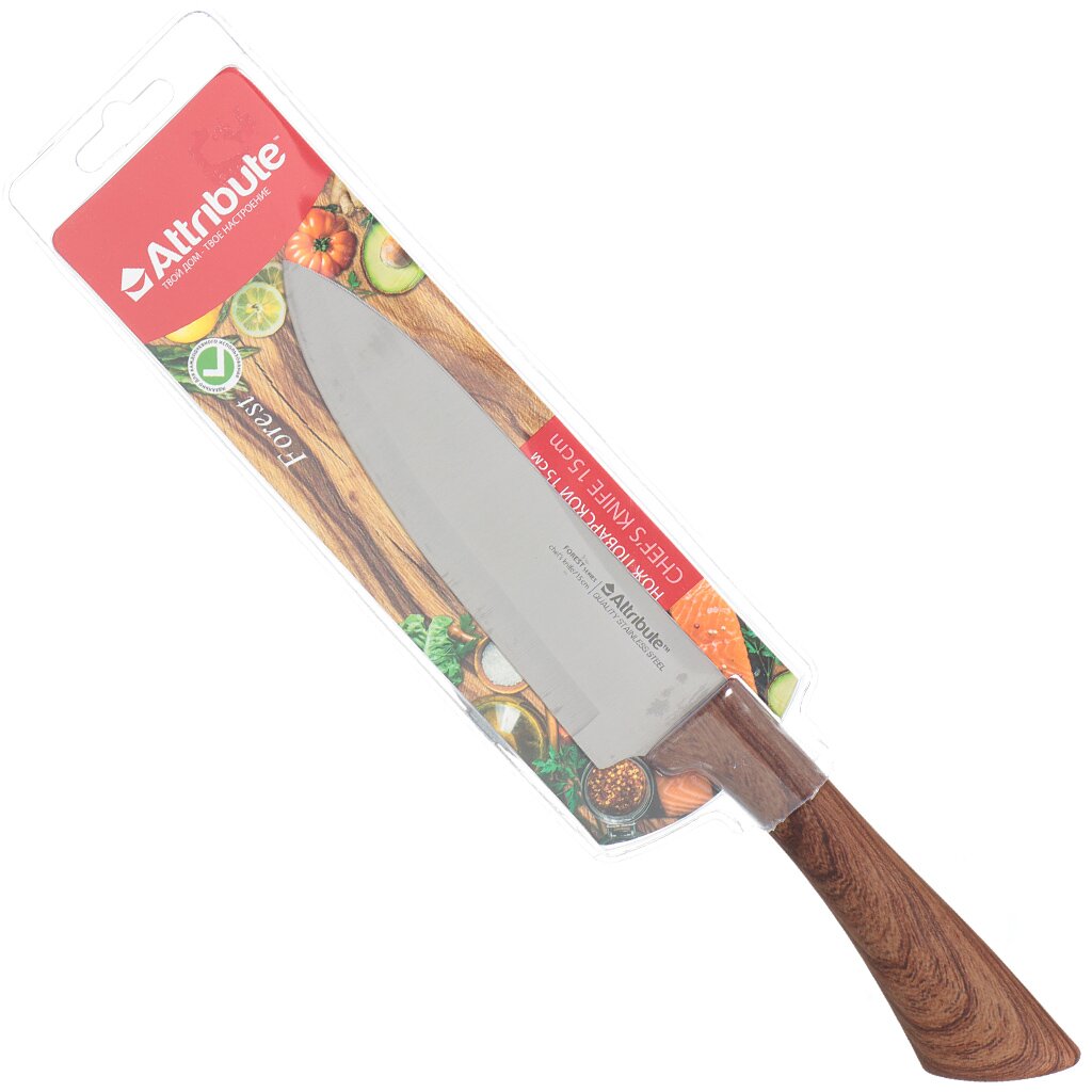 Нож кухонный стальной Attribute FOREST AKF128 для мяса, 15 см