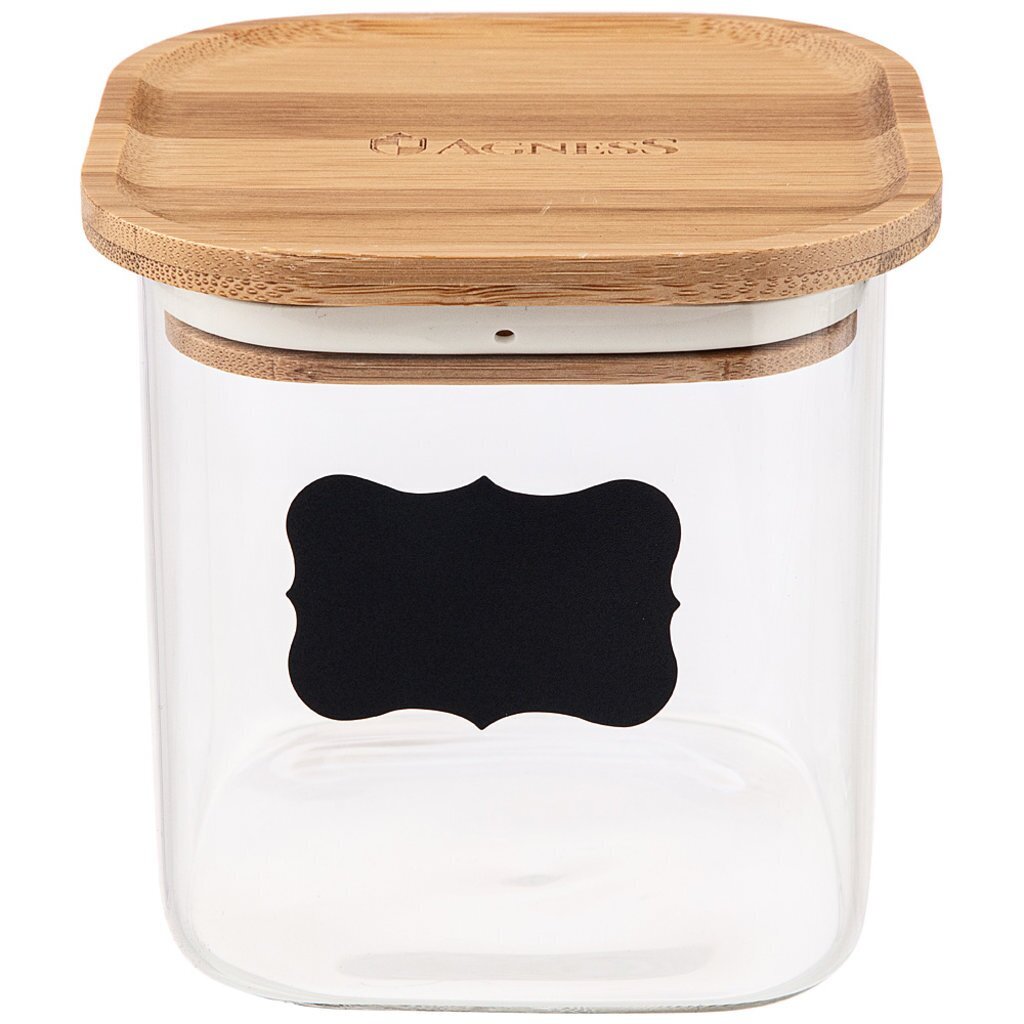 Емкость для пищевых продуктов Agness &amp;quot;native&amp;quot; 10.6x10.6x10.7 см, 600 мл, 886-109