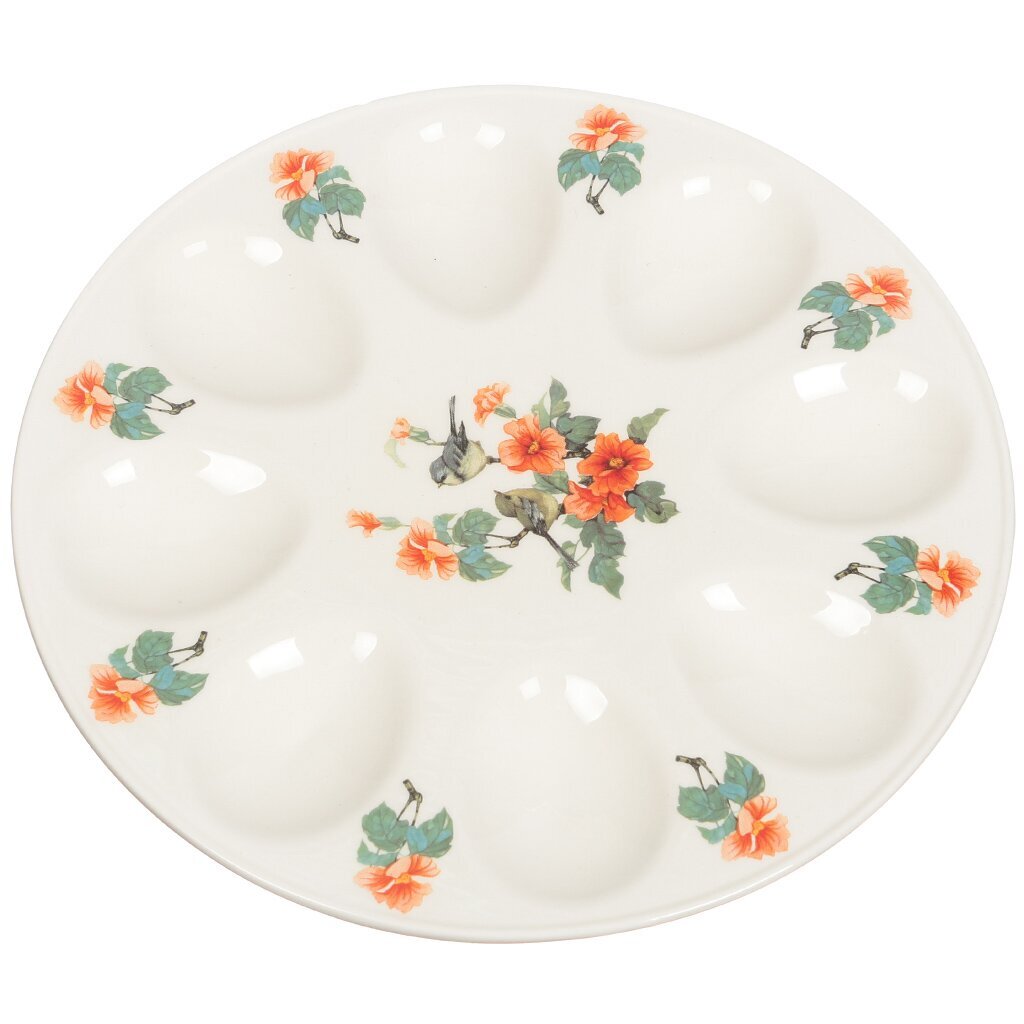 Ф Блюдо для яиц 20см 8 ячеек Георгины 388-368