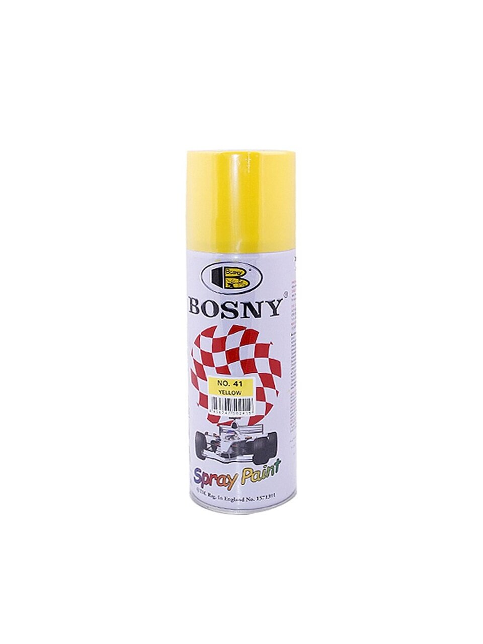 Краска аэрозольная, Bosny, №41, акрилово-эпоксидная, универсальная, глянцевая, желтая, 0.4 кг