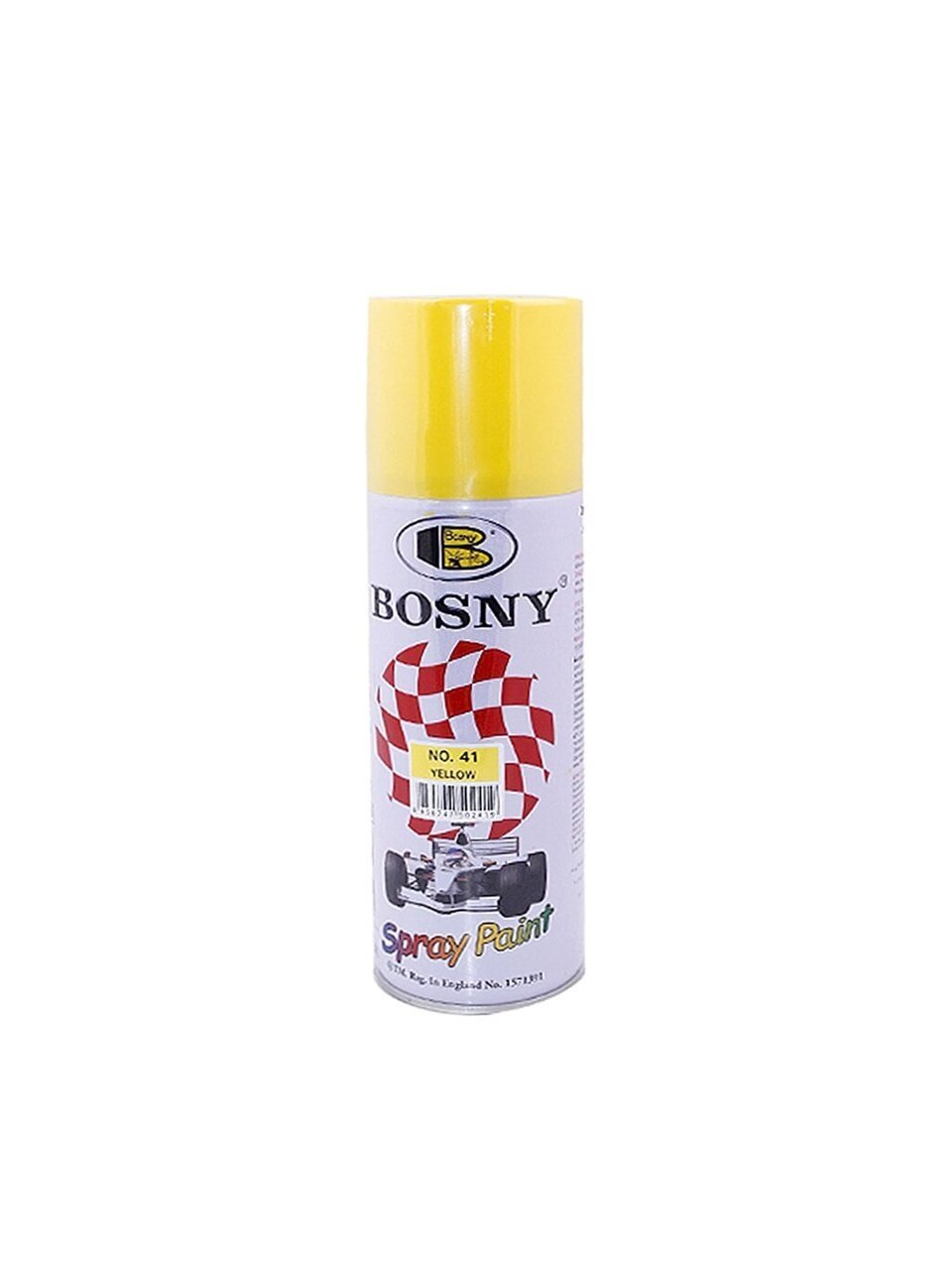 Краска аэрозольная, Bosny, №41, акрилово-эпоксидная, универсальная, глянцевая, желтая, 0.4 кг