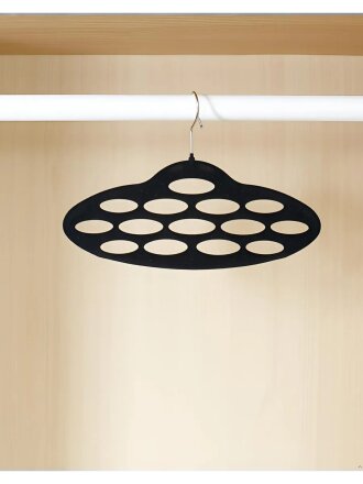 Вешалка-плечики для галстуков, флокированная, черная, Y8-2836