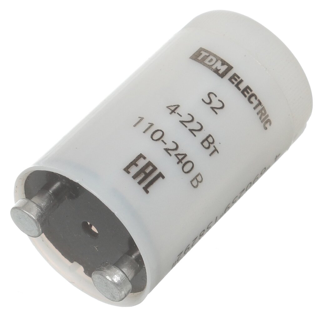 Стартер для ламп, 110-240 В, 4-22 Вт, алюминиевые контакты, TDM Electric, S2, SQ0351-0021 контакты