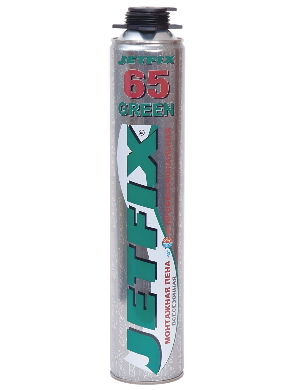 Пена монтажная Jetfix, 65 Green, профессиональная, 65 л, 800 мл, всесезонная, 10034
