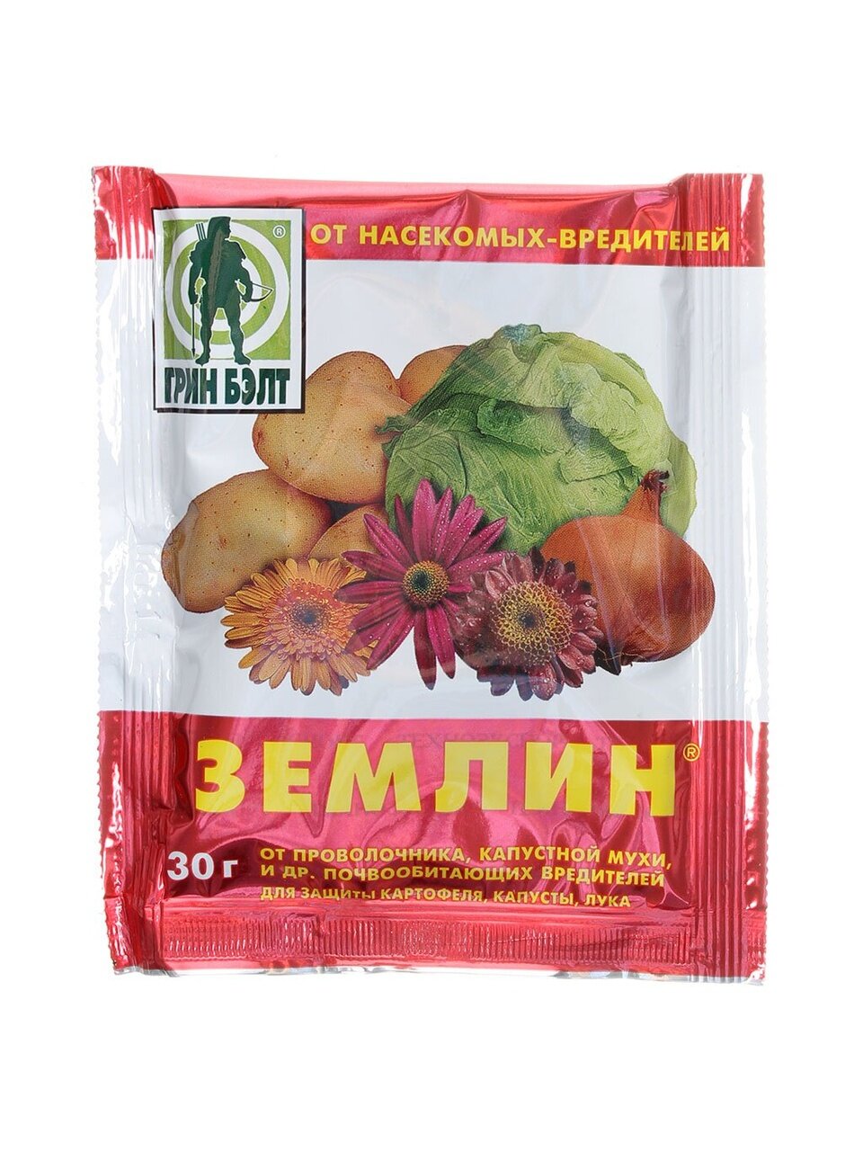 Инсектицид Землин, от проволочника, от проволочника и почвообит вредителей, гранулы, 30 г, ГБ, Green Belt