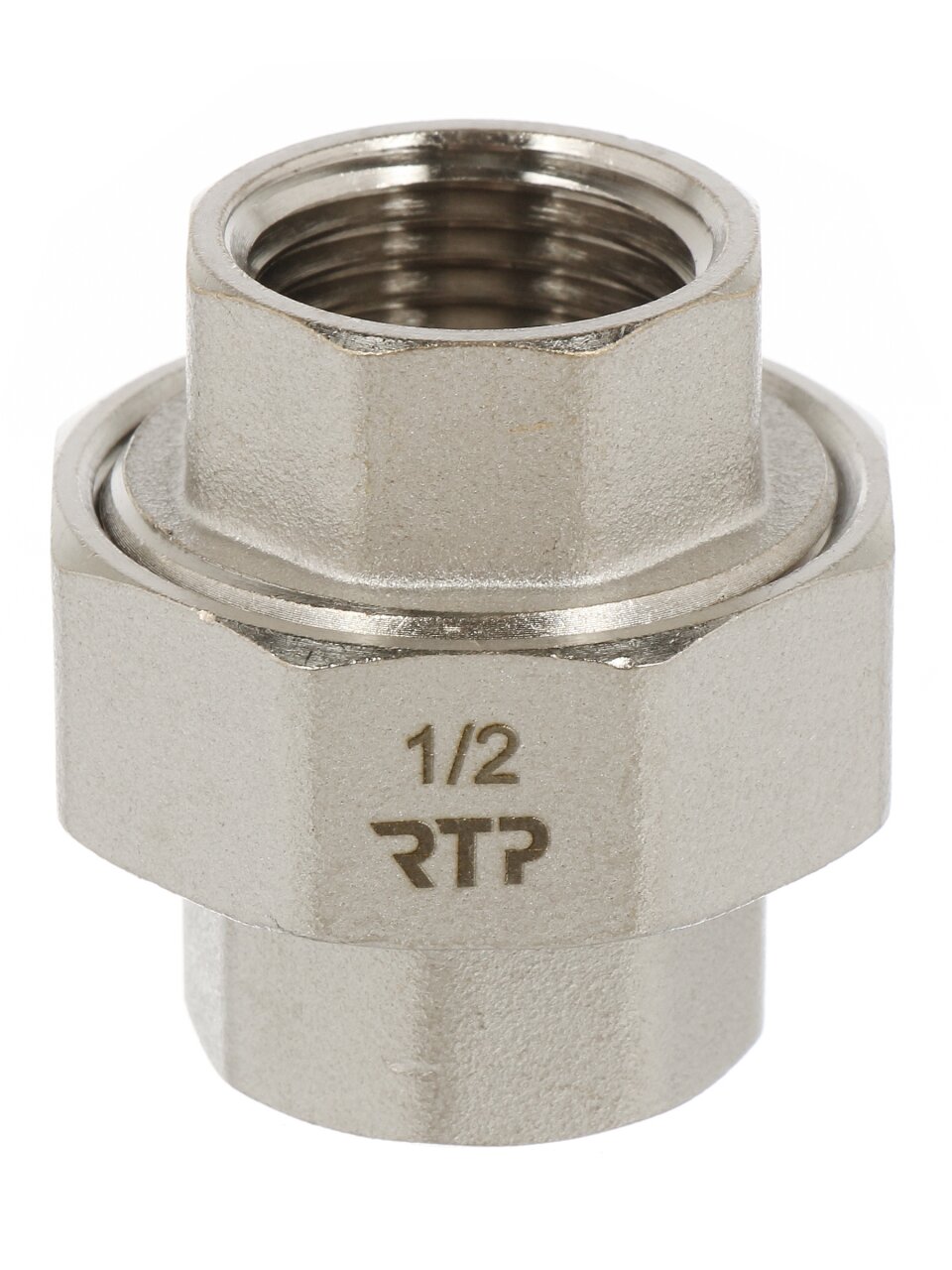 Американка 1/2&amp;quot;, г-г, никель, угловая, внутренняя резьба, индивидуальная упаковка, РосТурПласт