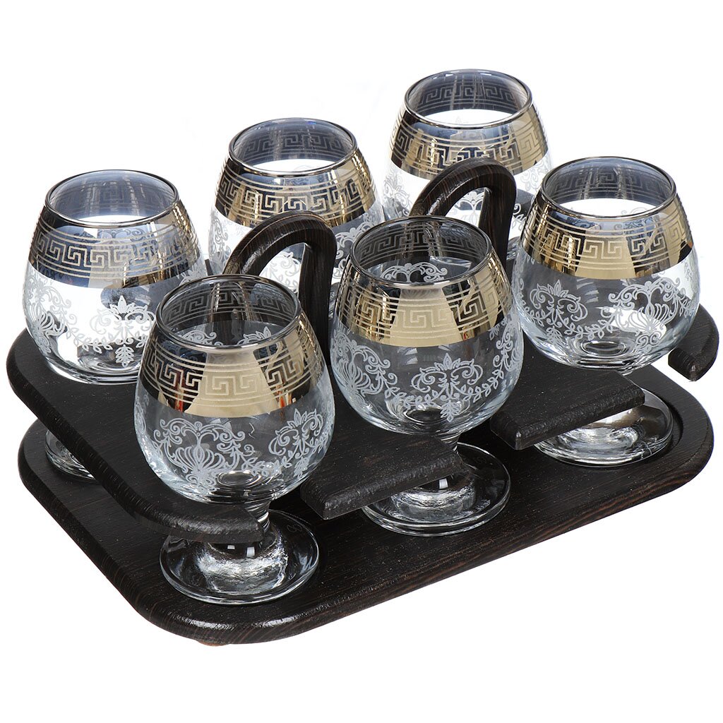 Бокал для бренди, 250 мл, стекло, 6 шт, Glasstar, Барокко, с баром, B_V_GN1_ 1740