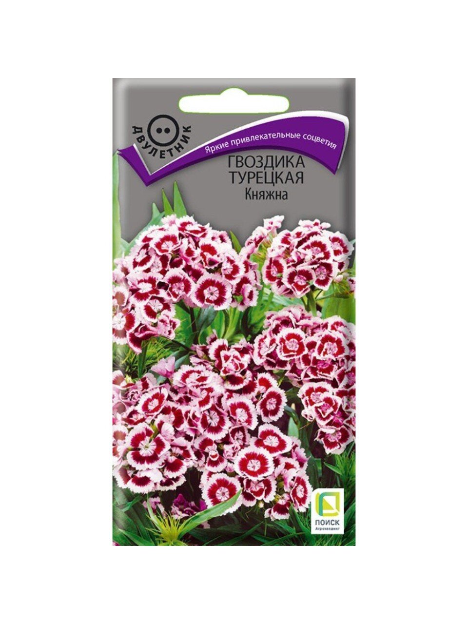 Семена Цветы, Гвоздика, Княжна, 0.3 г, цветная упаковка, Поиск