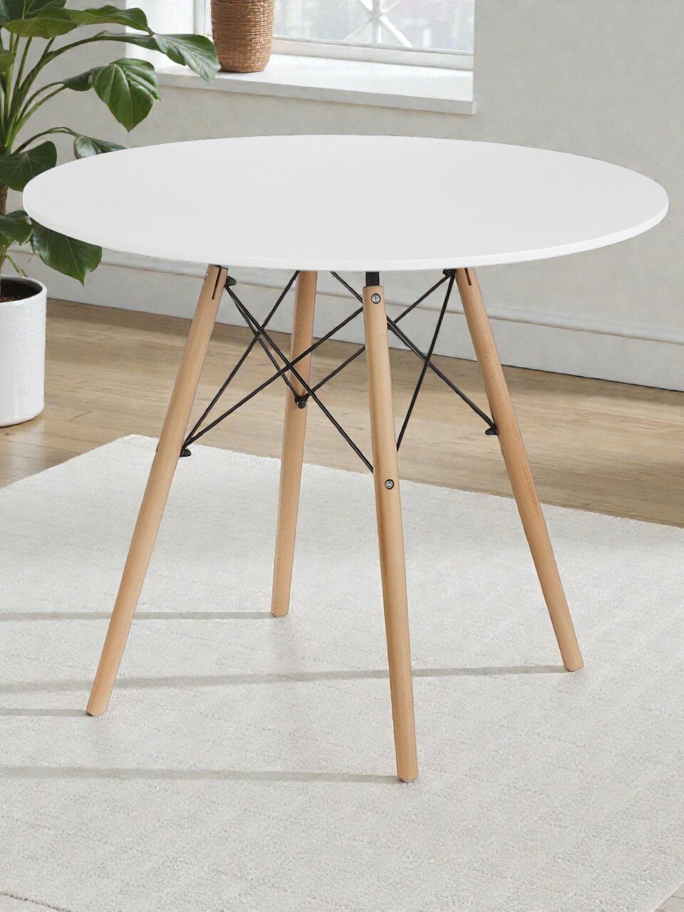 Стол обеденный 73х90 см, МДФ, белый, Фэшн, YTST-001d90-wht