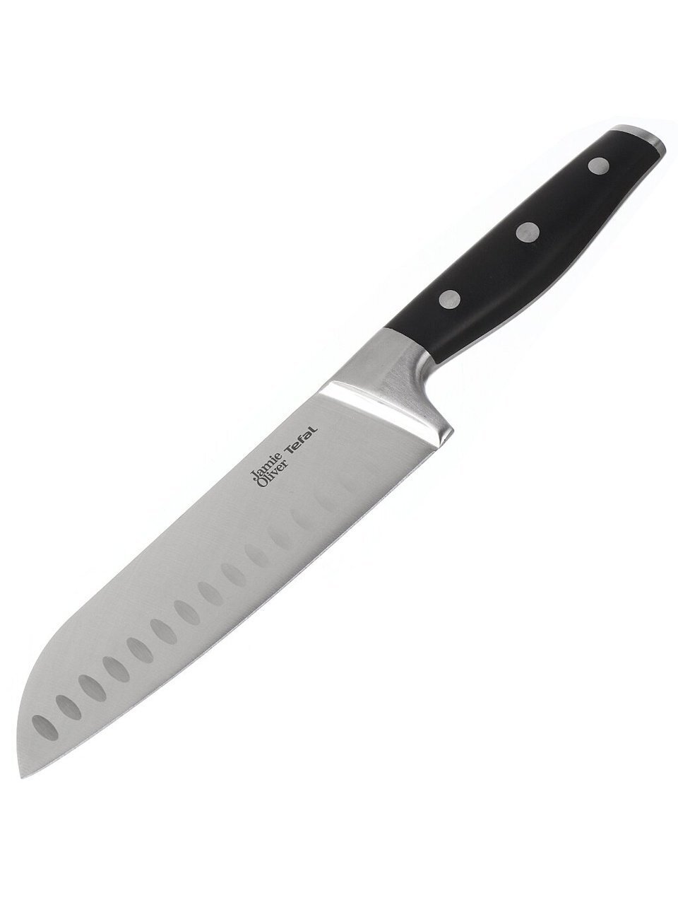 Нож кухонный Tefal, Jamie Oliver, сантоку, нержавеющая сталь, 18 см, рукоятка пластик, K2671844