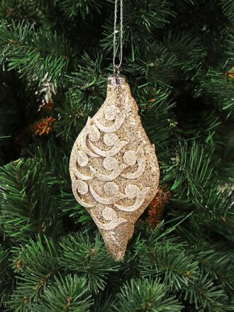 Елочное украшение Веретено, шампань, 18х10 см, SYPMQA-102292