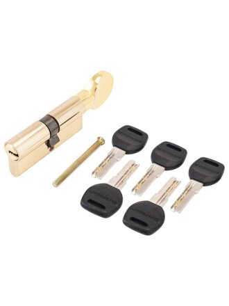 Личинка замка двери Аллюр, HD FG 70-5К BP, 7 815, 70 мм, золото, 5 перфоключей/вертушка