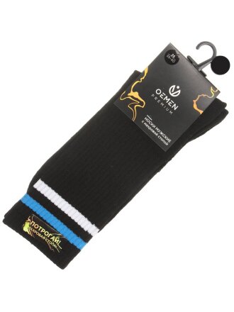 Носки для мужчин, Oemen, черный, синий, р. 31, с махровой стопой, PM252