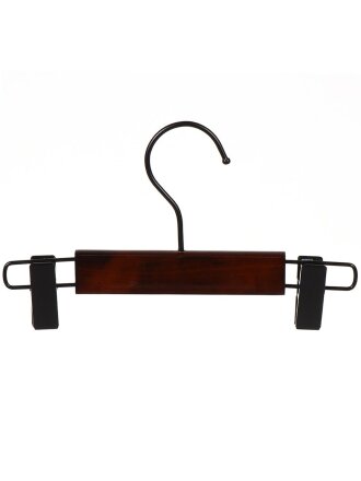 Вешалка-плечики для брюк, 24х1.2 см, дерево, с зажимами, FGL24K-4